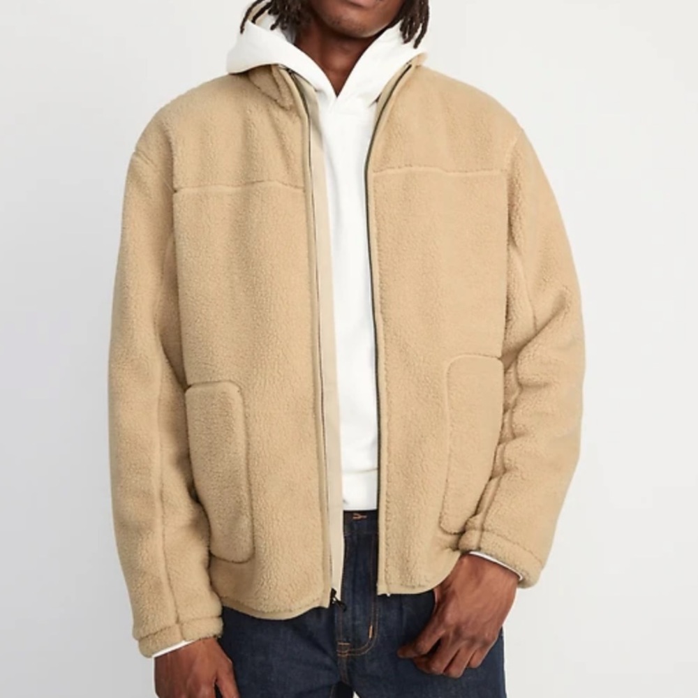 NWT Old Navy Mock-Neck Sherpa Full-Zip Jacket for Men size XL